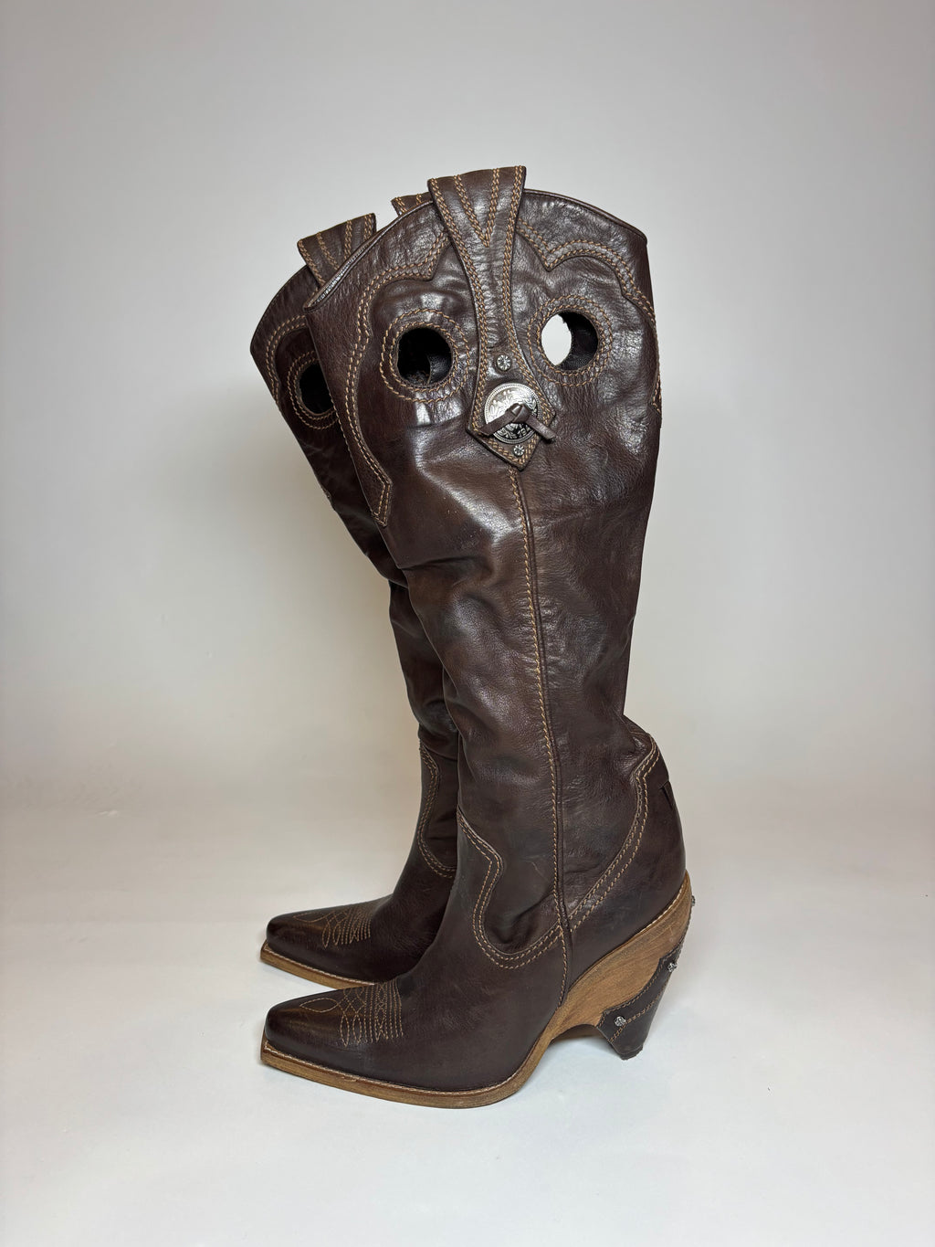 SS06 Christian Dior Leather Cowboy Boots