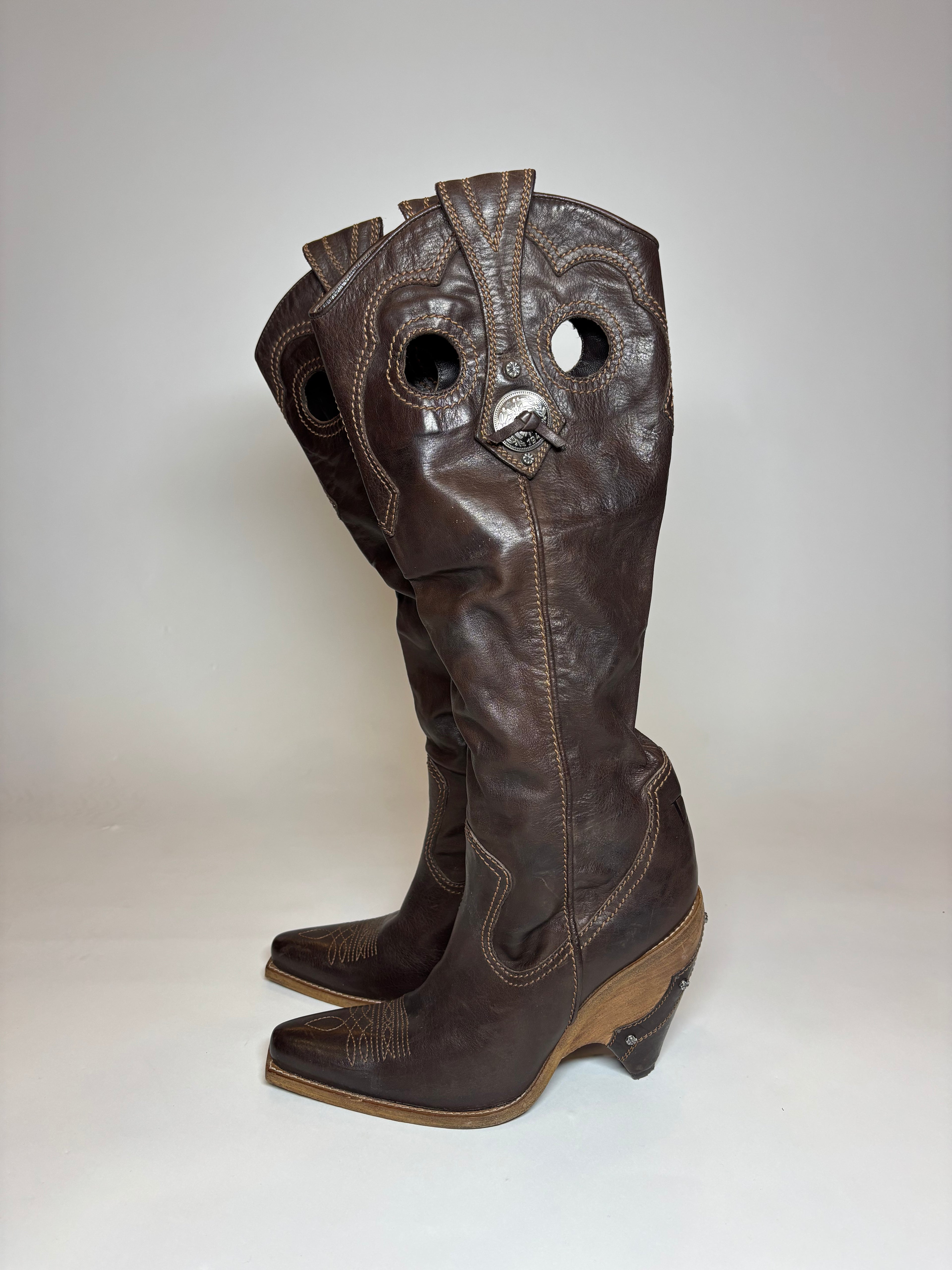 SS06 Christian Dior Leather Cowboy Boots