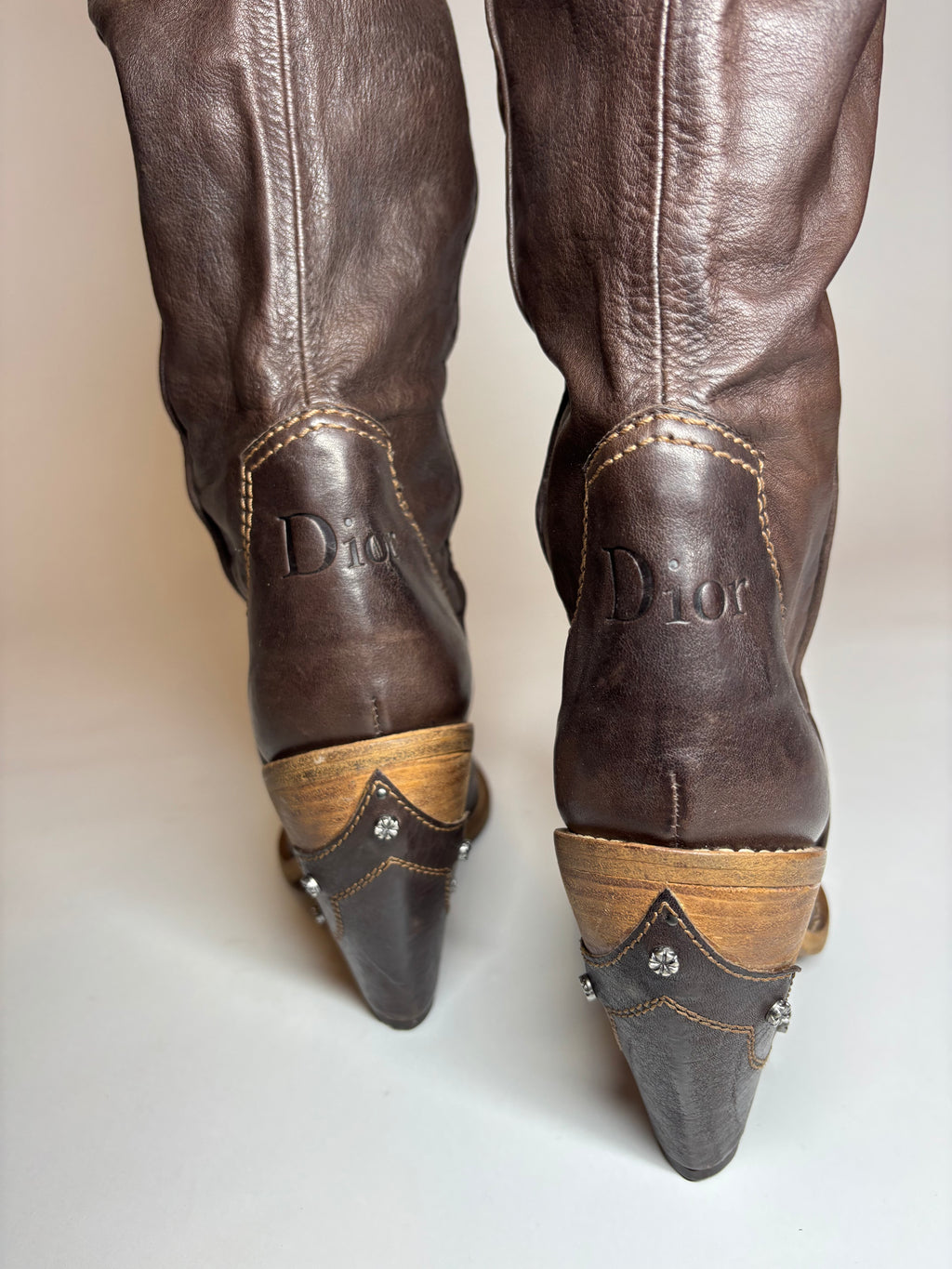 SS06 Christian Dior Leather Cowboy Boots